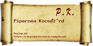 Pipernea Kocsárd névjegykártya